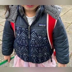 Patagonia dibbles reversible jacket blue fish hoodie